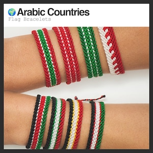 Arabic Bracelet, Middle East Flag Bracelet, Palestinian Bracelet, Free Gaza,  Birthday Gift for Man, Friendship Bracelet, Lebanon Bracelet