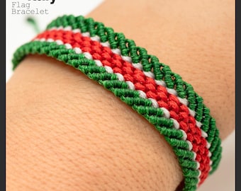 Italian Flag Macrame Bracelet: Waterproof Patriot Gift