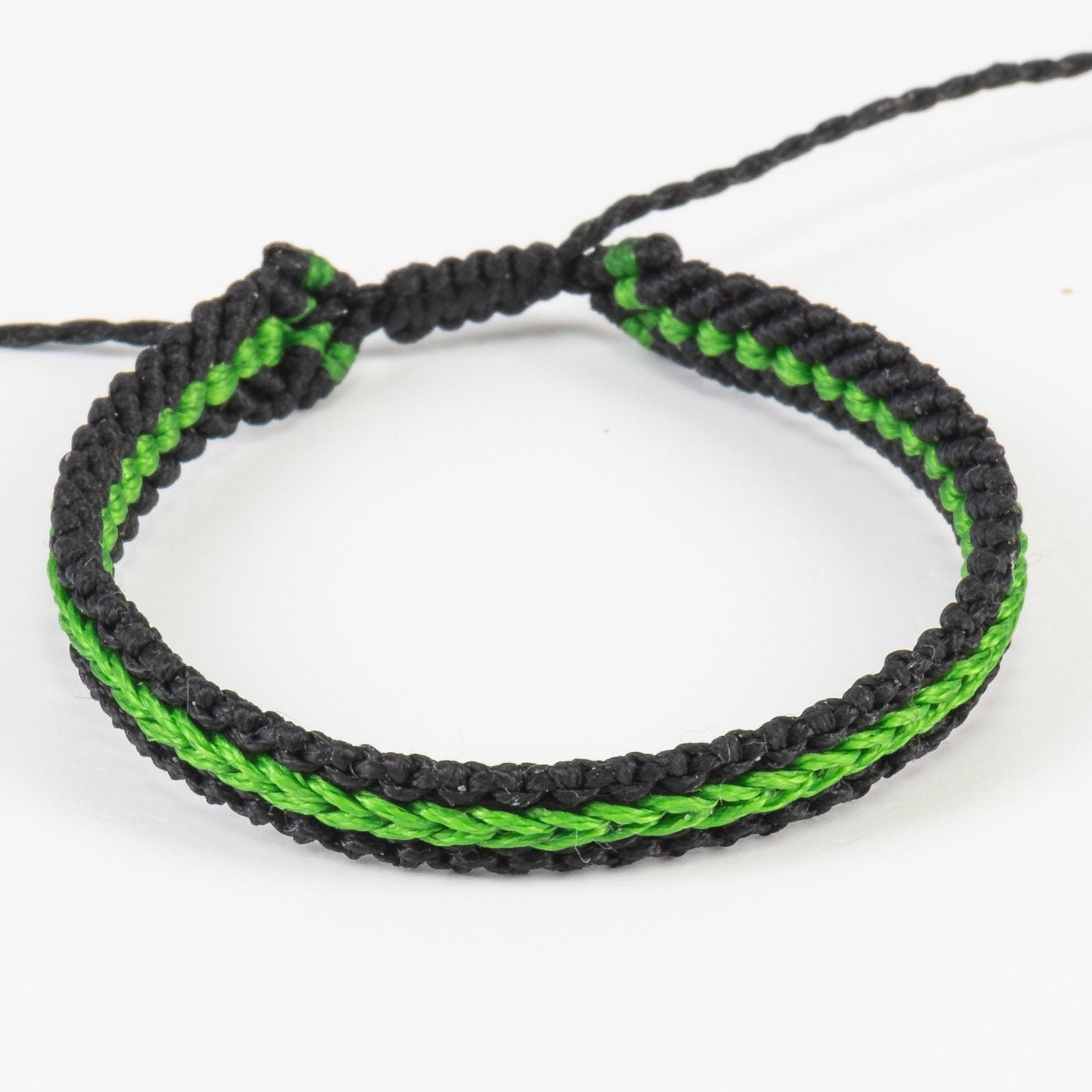 Yellow & Black Macrame Bracelet: Waterproof Knotted Friendship