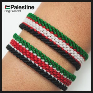 Palestine Flag Bracelet, Rope style, Palestinian Bracelet Free Gaza, Birthday Gift for Man, Friendship Bracelet, Waterproof Adjustable
