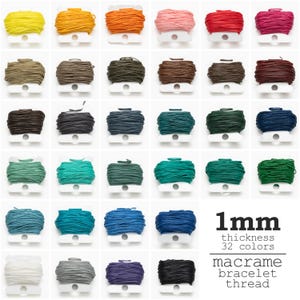 Corda cerata europea di alta qualità da 1 mm in poliestere, filo per macramè non elasticizzato, cordino per la creazione di gioielli, spago da cucito in pelle, braccialetto dell'amicizia