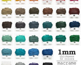 1mm Waxed Polyester Cord: Macrame Knotting Thread, Jewelry Making