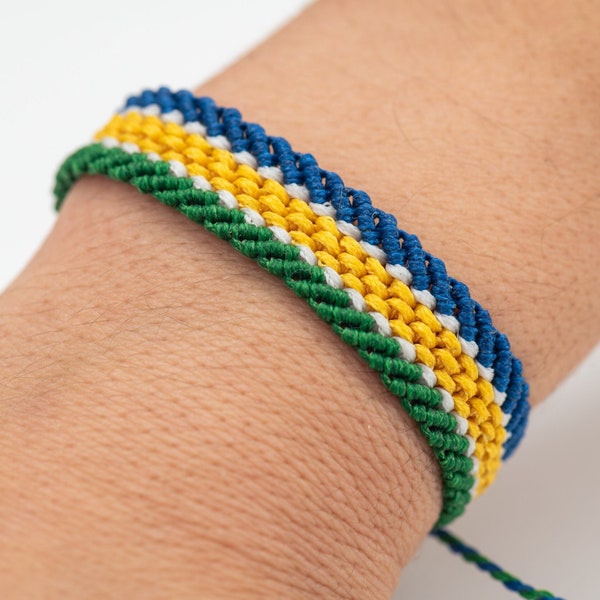 Brazil Flag Bracelet, Patriots Gifts, Brazilian Bracelet, Birthday Gift for Man Friendship Bracelet, Waterproof Adjustable Bracelet