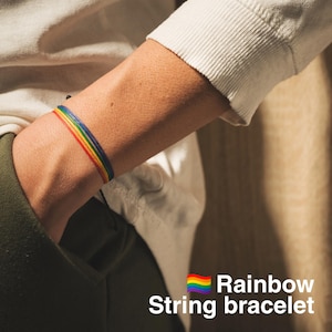 Rainbow Pride Flag String Bracelet for Men, Coming Out Gift, CSD Festival Jewelry,  LGBTQ Bracelet, Bisexual Bracelet Non Binary, Pansexual