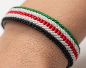 Pulsera de la bandera de Palestina, regalos de patriotas, pulsera palestina Gaza libre, regalo de cumpleaños para la pulsera de la amistad del hombre, pulsera ajustable