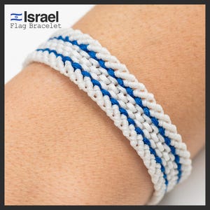 Israel Flag Bracelet, Patriots Gift, Israeli Flag Bracelet, Birthday Gift for Men, Friendship Bracelet, Waterproof Adjustable Bracelet