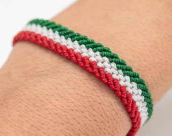 Italy Flag Bracelet, Patriots Gift, World Flag Bracelet Italian, Birthday Gift for Men, Friendship Bracelet, Waterproof Adjustable Bracelet