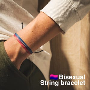Bisexual Pride String Bracelet for Men, Coming Out Gift, CSD Festival Jewelry,  LGBTQ Bracelet, Rainbow Bracelet Non Binary, Pansexual