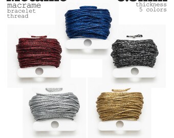 Metallic Waxed Polyester Cord: 0.8mm Macrame Knotting Thread