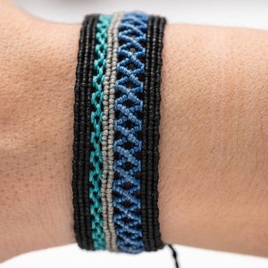 Wide Macrame, Friendship Bracelet Macrame, Boho Surfer Bracelet, Statement Jewelry, Adjustable Bracelet, Gift for Mom, Gift Girlfriend