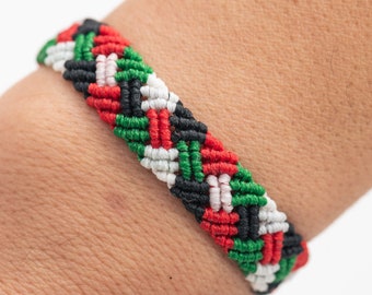 Pulsera bandera palestina amistad, regalos patriotas, pulsera palestina Gaza libre, regalo de cumpleaños para novio, pulsera ajustable hombres