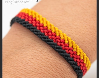 German Flag Macrame Bracelet: Waterproof Patriotic Gift
