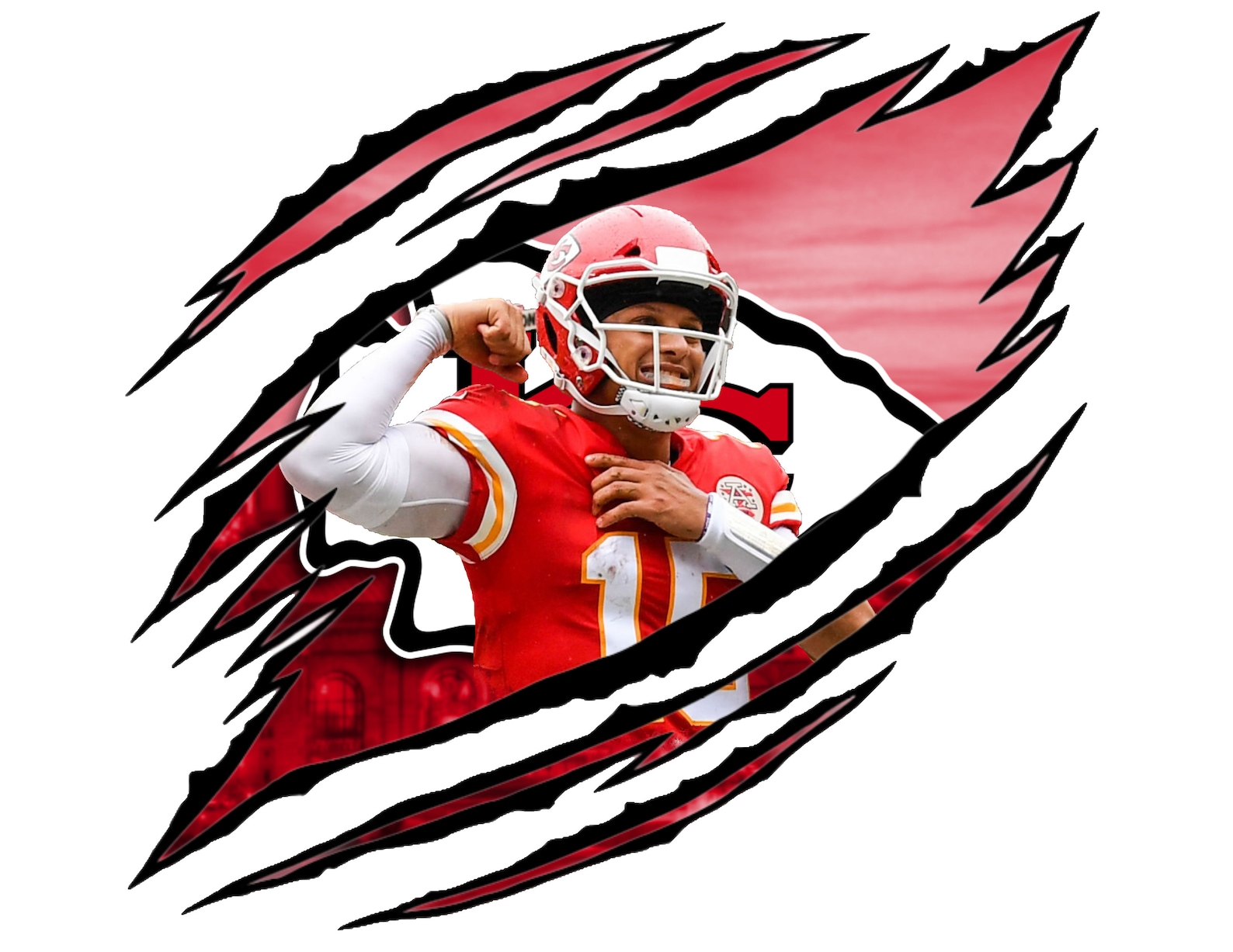 Patrick Mahomes Kansas City Chiefs Ripped PNG JPG logo | Etsy
