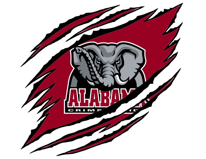 Alabama Crimson Tide Ripped PNG JPG logo | Etsy