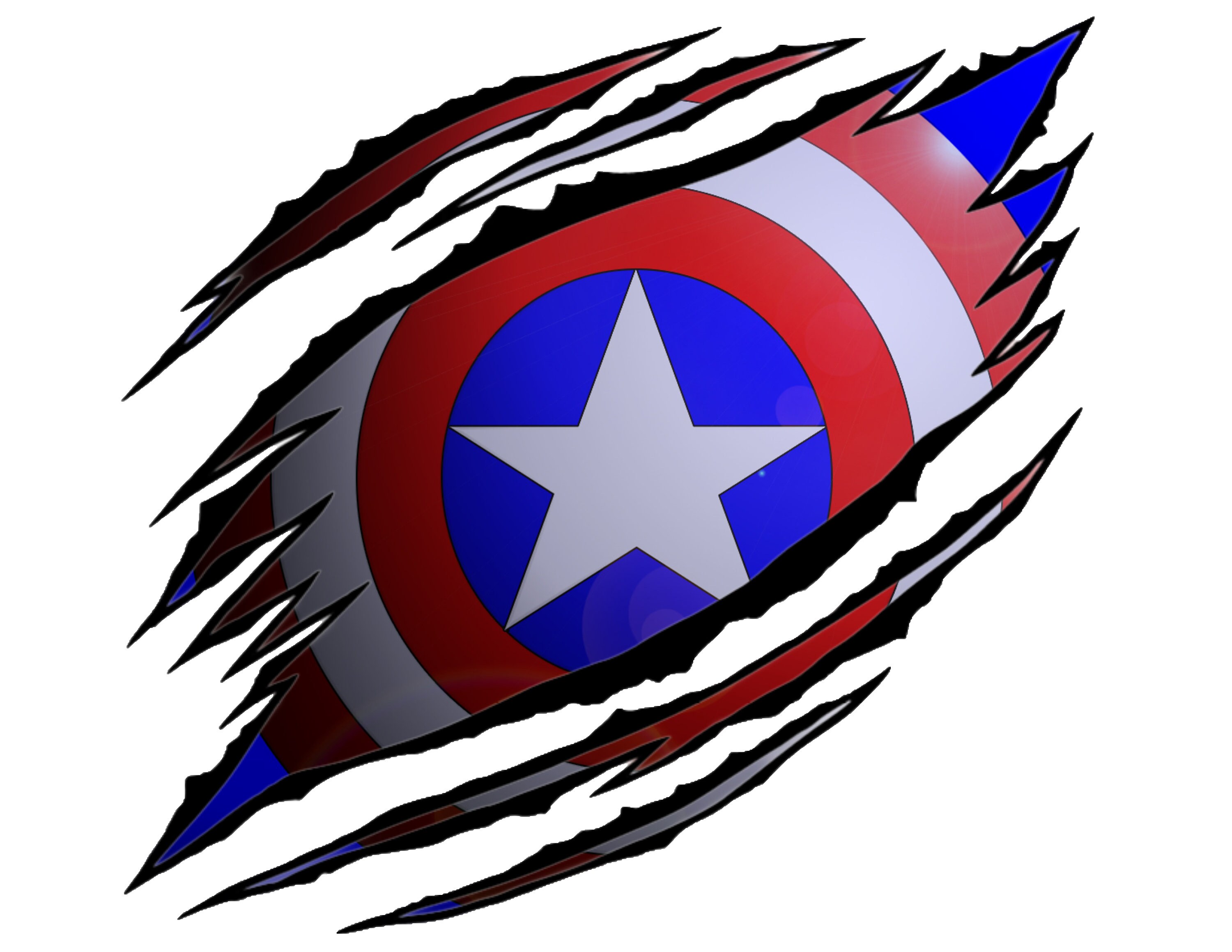Captain America Ripped Logo PNG JPG | Etsy