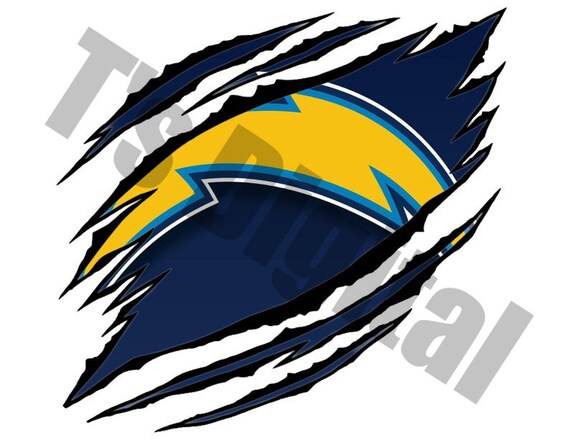 Los Angeles Chargers Ripped PNG JPG logo | Etsy