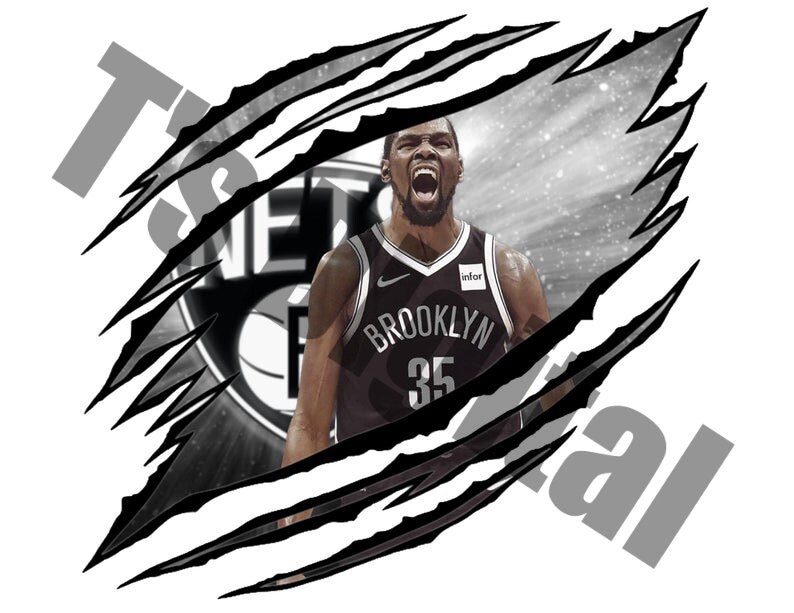 Kevin Durant Brooklyn Nets Ripped PNG JPG logo | Etsy