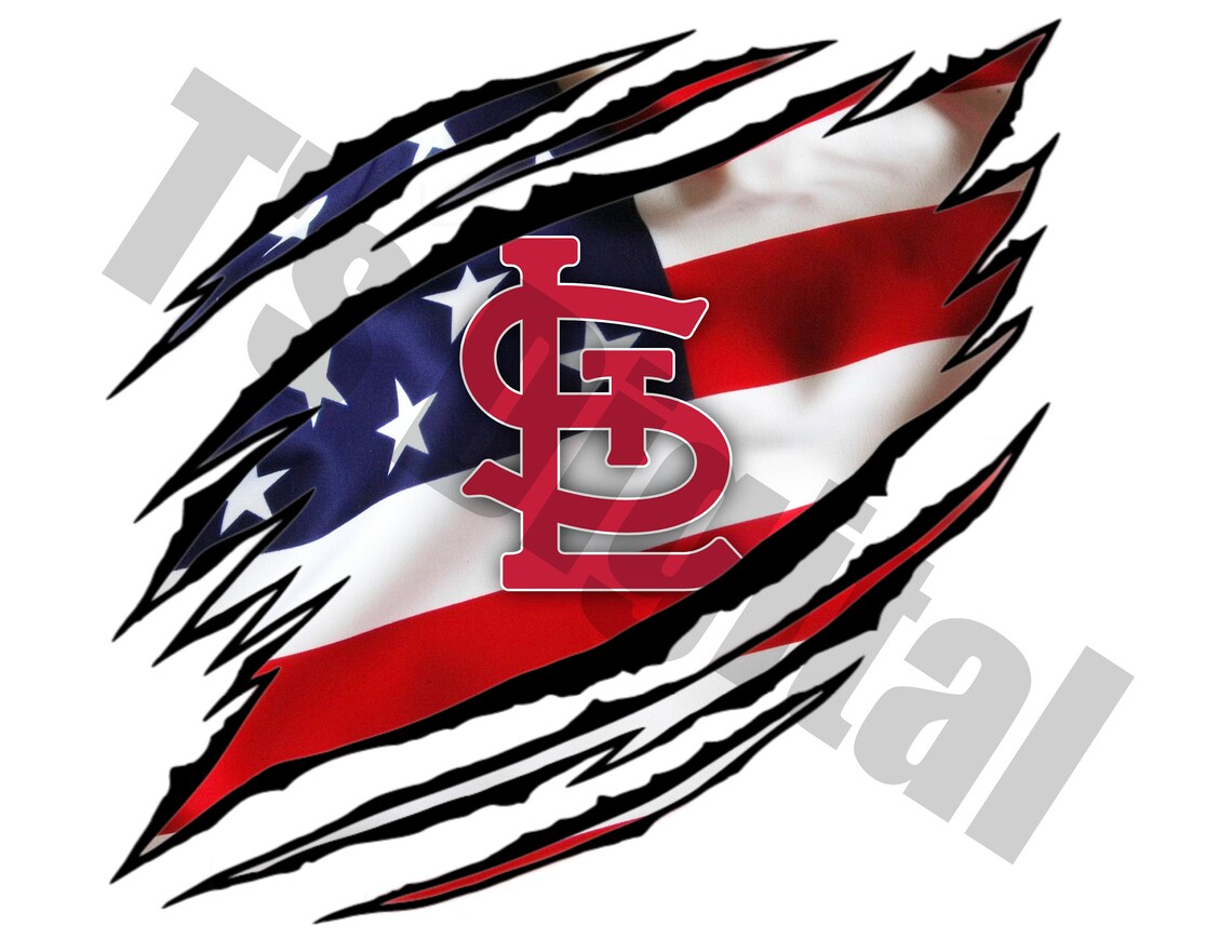St. Louis Cardinals American Flag Ripped PNG JPG logo | Etsy