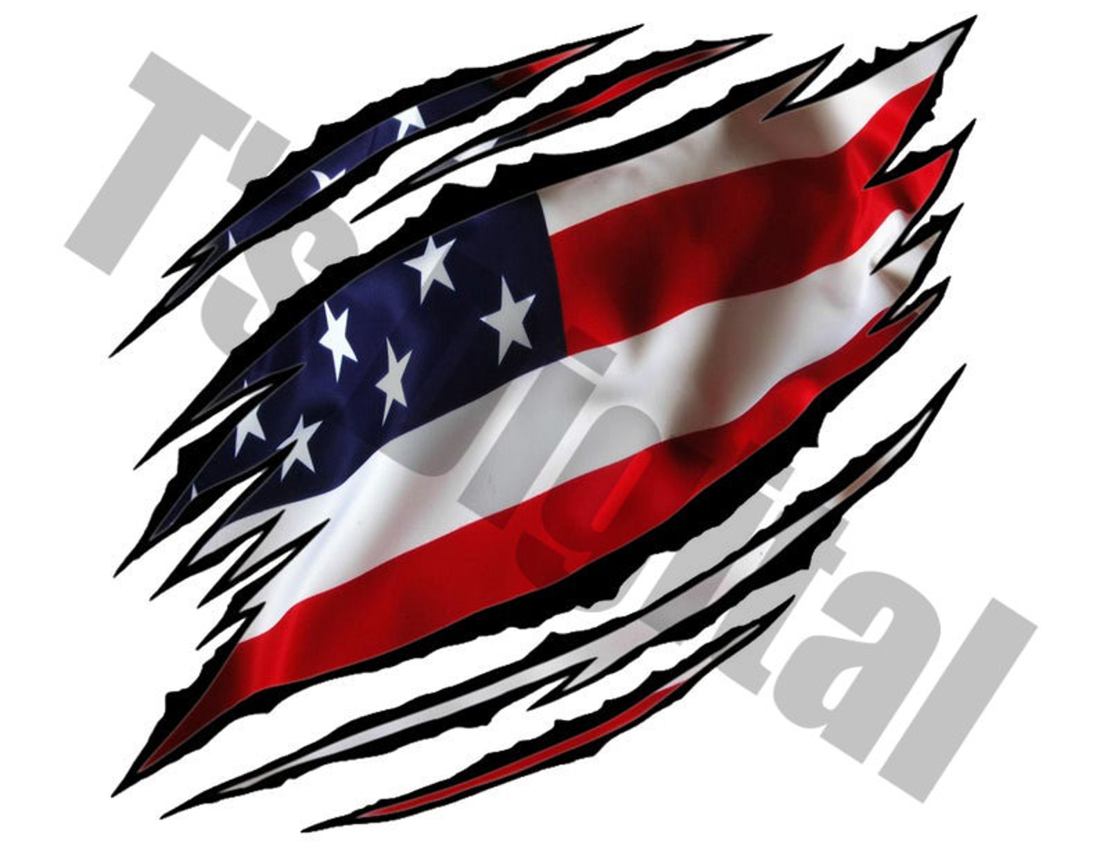 American Flag Ripped PNG JPG Etsy