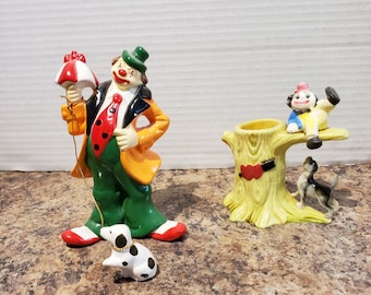 1970s Vintage Enesco Imports Japan Clown Salt and Pepper Shakers Salty /& Peppy the Clowns Collectable Shakers