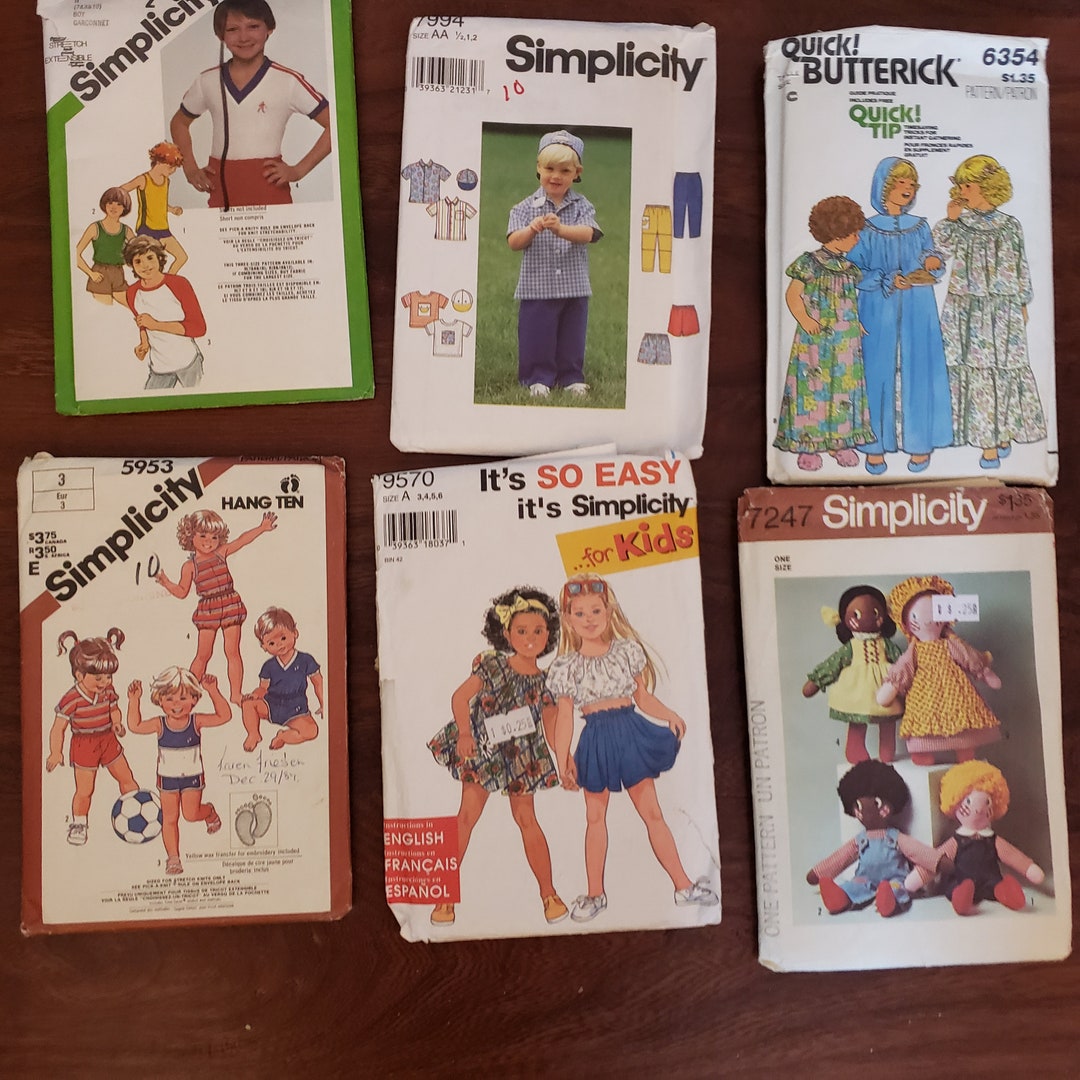 6 Vintage Children's Clothing Sewing Patterns. Lot 1. Etsy