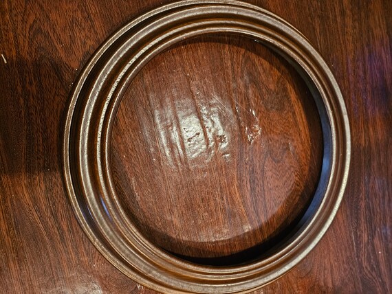 Vintage Vanhygan Smythe Wooden Plate Frames. Round. Medium Brown. Fits 8.5 Plate Etsy