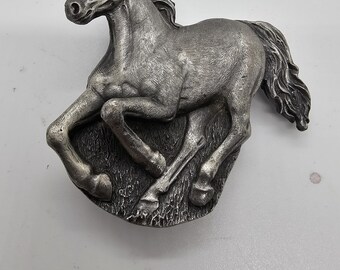 Vintage Horse Head Belt Buckle – Solid Brass (1976 Bergamot  display picture 1