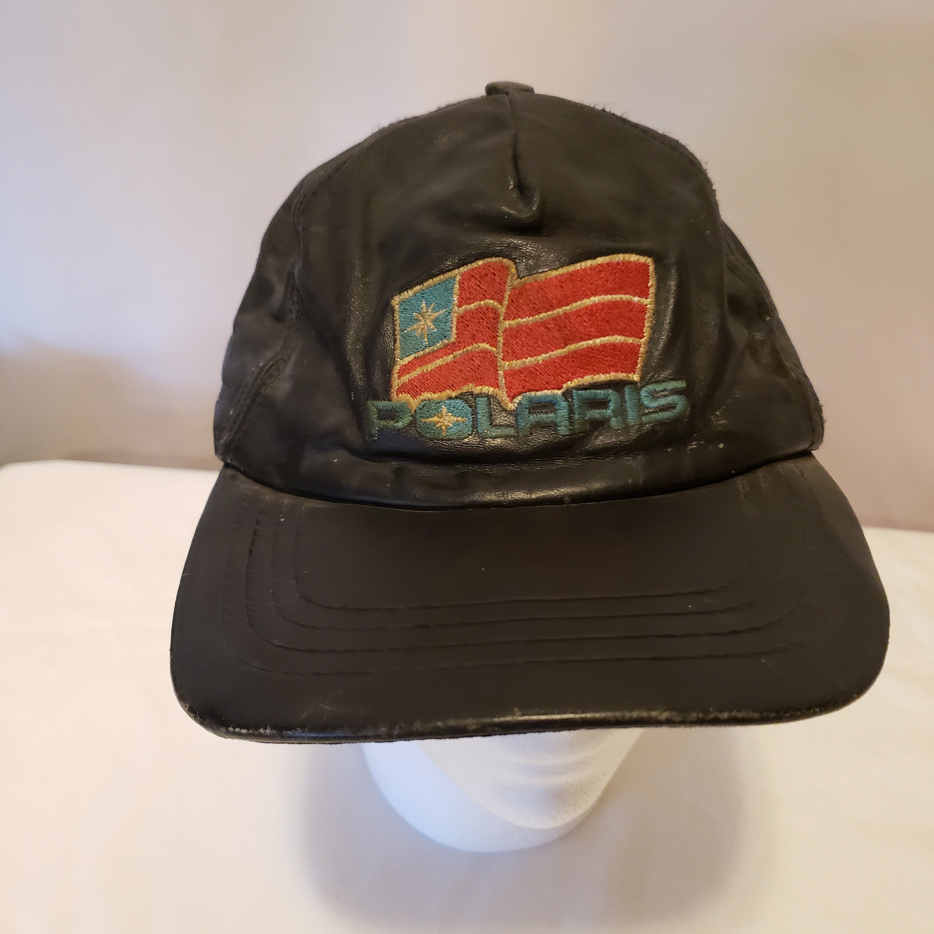 Vintage Black Leather Polaris Truckers 