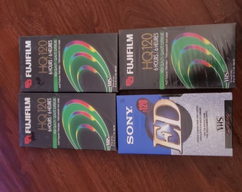 4 verzegelde blanco VHS banden Fujifilm & Sony
