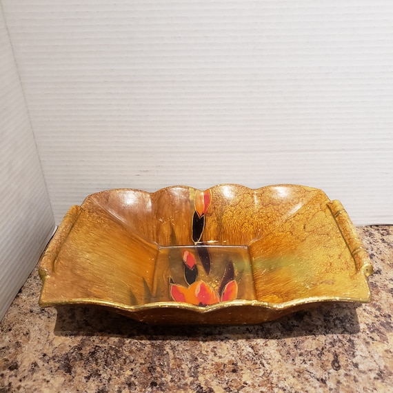Vintage Denbigh Pottery Large Tray Etsy