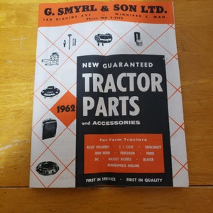 1962 Tractoronderdelenhandleiding G Smyrl & Sons Winnipeg