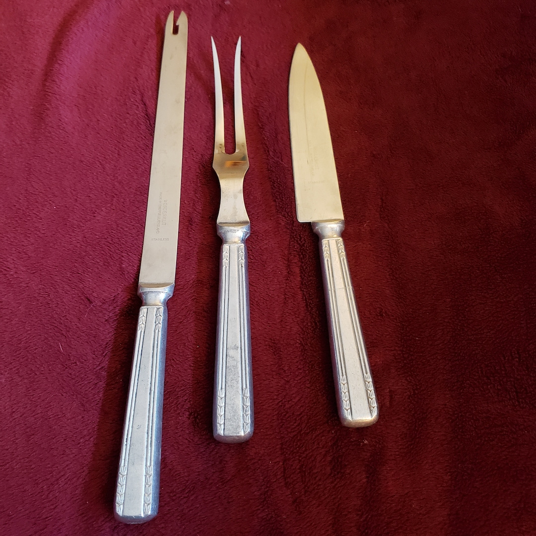 3 Piece Set Carving Set of Stainless Steel Knives and Fork Made by ...