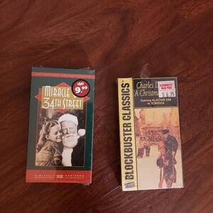 2 vintage Christmas movies. Sealed VHS. Miracle on 33th St & Charles Dickens A Christmas Carol. Black and white