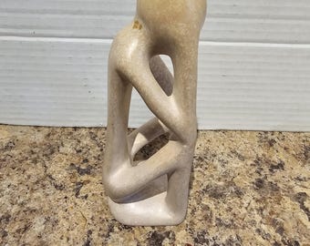 ビンテージのソープストーン彫刻。考える男性。6.5 インチ - Etsy 日本