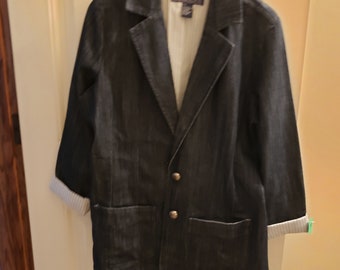 baccini white denim jacket