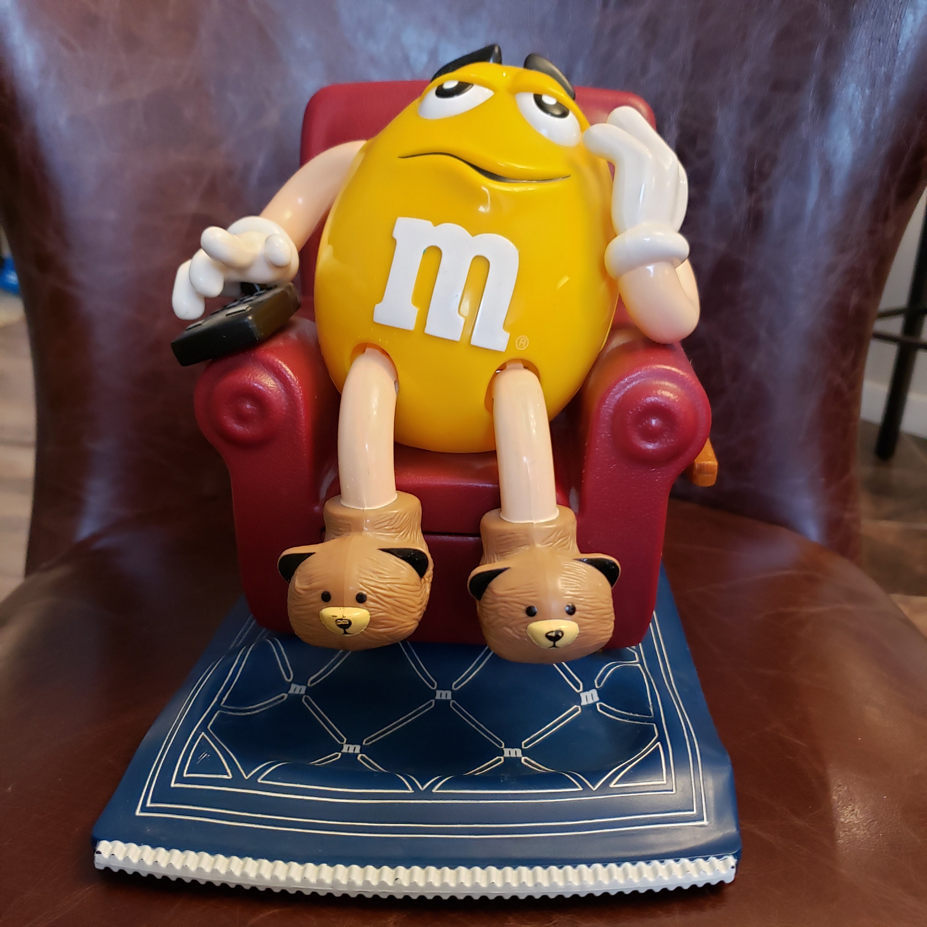 Vintage M&M Football Player Candy Dispenser Red Mm Guy 