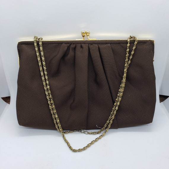 Vintage brown handbag with chain handle styled by… - image 8