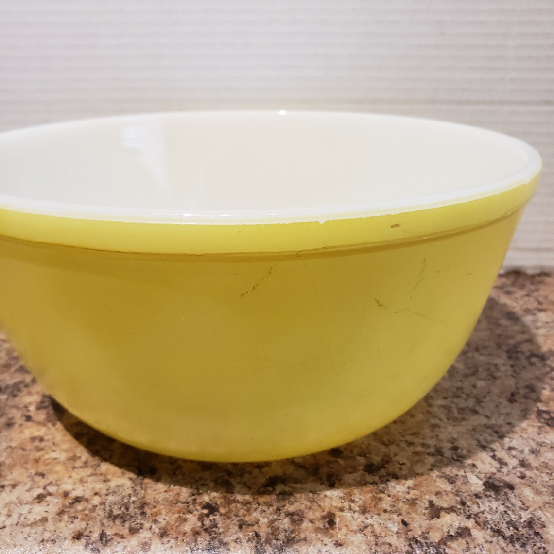 1960s large Glasbake yellow mixing bowl Etsy