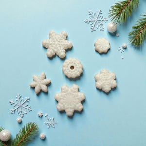 COE 90-96 Glass Snowflakes - Bag of 6 Assorted White Opal