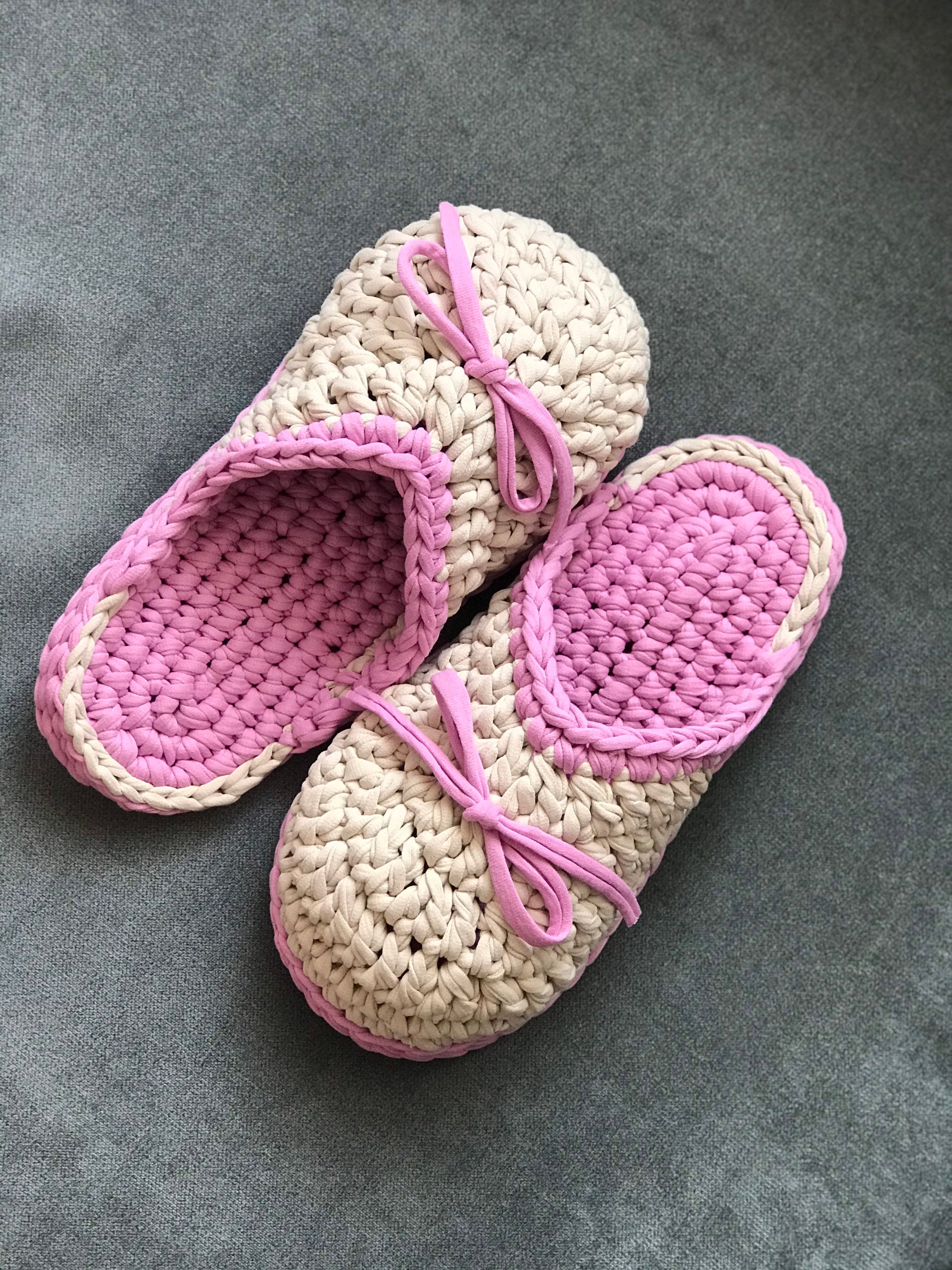 Crochet Flat Shoes Knitted Crocs Pink Slippers Bedroom Etsy