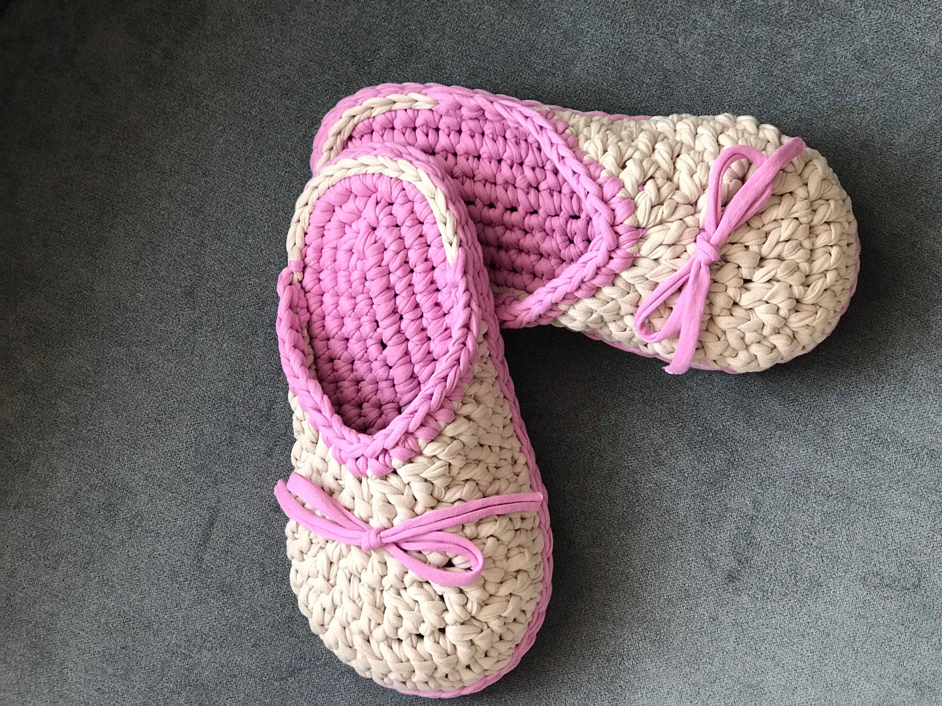 Crochet Flat Shoes Knitted Crocs Pink Slippers Bedroom Etsy