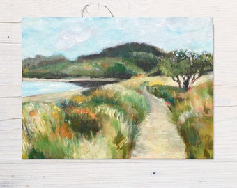 Original impressionist landscape painting, Fernworthy Reservoir original acrylic painting, British landscape painting, Devon countrytside