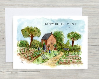 Retirement card, allotment card, gardening retirement card, fathers card, garden retirement card