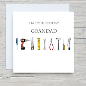 Carte d'anniversaire de grand-père, carte d'anniversaire d'outils de grand-père, carte de grand-père, carte de grand-père de joyeux anniversaire