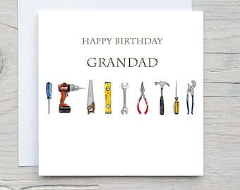 Carte d'anniversaire de grand-père, carte d'anniversaire d'outils de grand-père, carte de grand-père, carte de grand-père de joyeux anniversaire, carte de trousse à outils