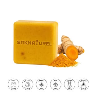 ORGANIC TURMERIC Honey Soap 100% Natural Organic, Raw Turmeric and Papaya Powder, Turmeric Soap, Gentle Bar For Face And Body