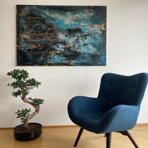 Abstract painting stretched on canvas - acrylic art 150 x 100 cm