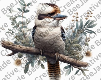 Kookaburra PNG Digital Download - High-Resolution Art for Printable Projects and Sublimation