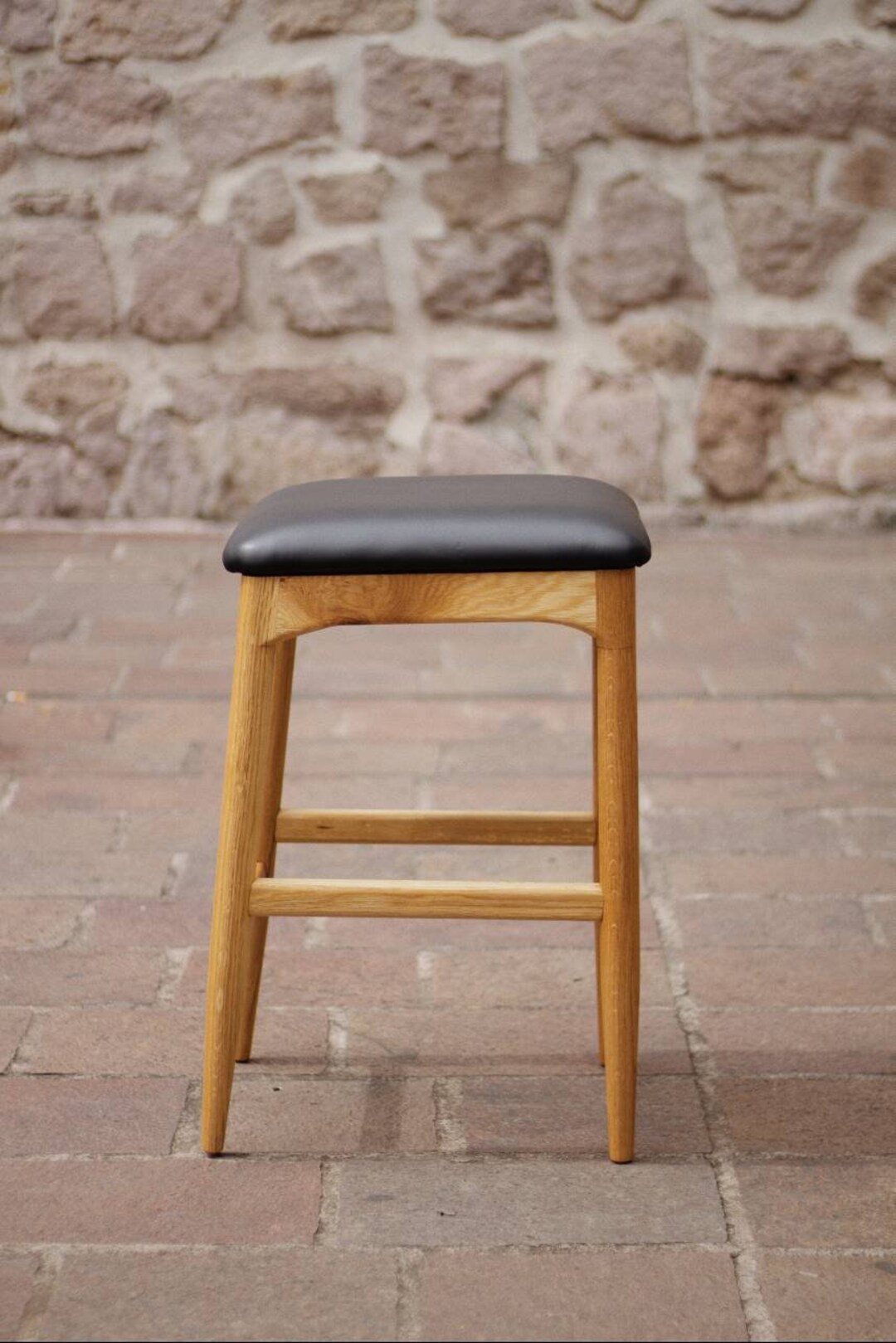 BAR WOODEN STOOL, Mid Century Counter Bar Stool Without Back Rest Etsy