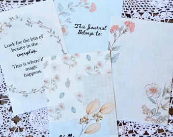 Spring Florals Printable Journal Cards - Printable Journal Cards for Journaling, Planning, and Scrapbooking